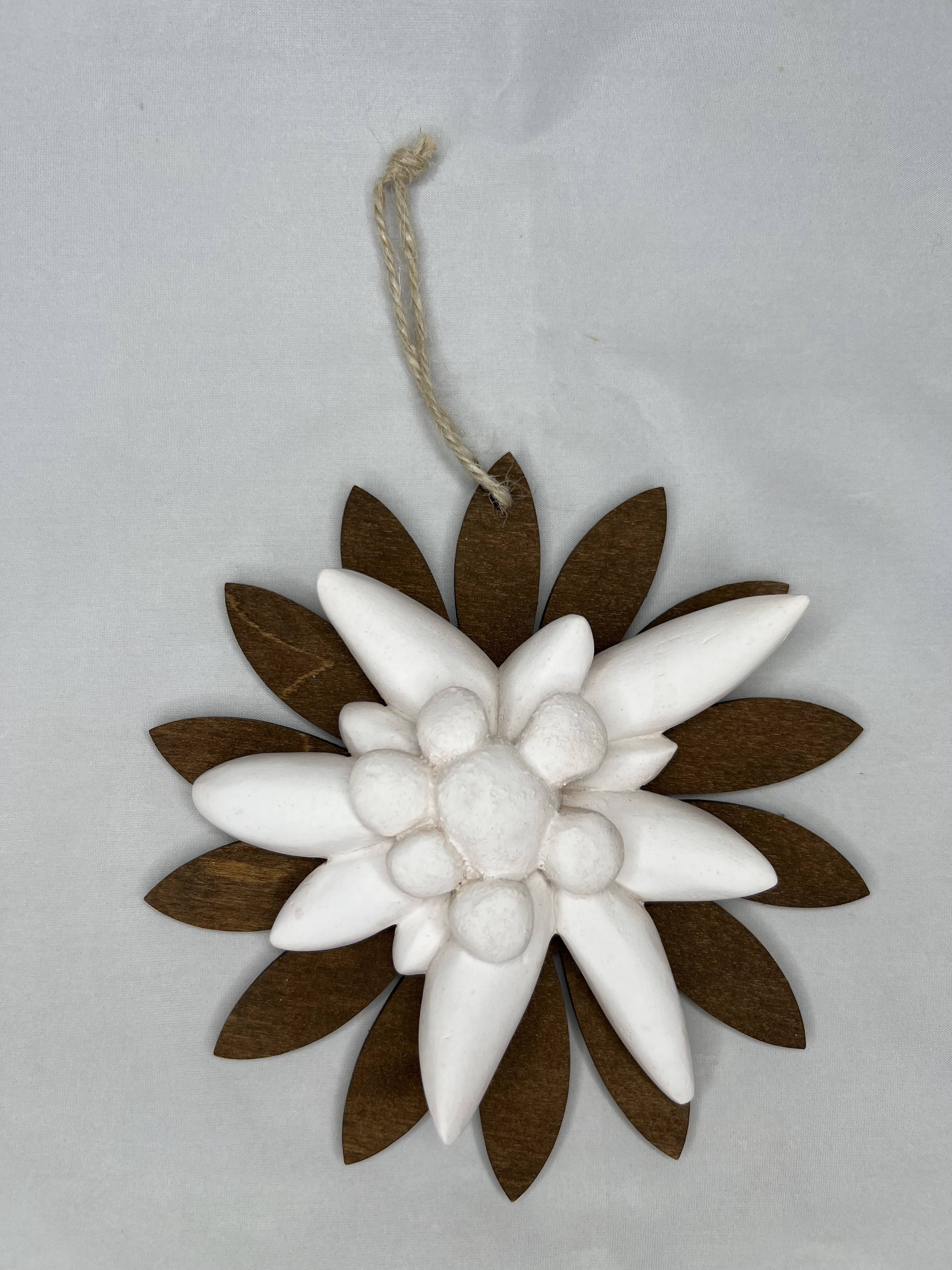 Decorazione murale da appendere motivo foglie metallo verde/oro 46x6x88 cm DEC05094