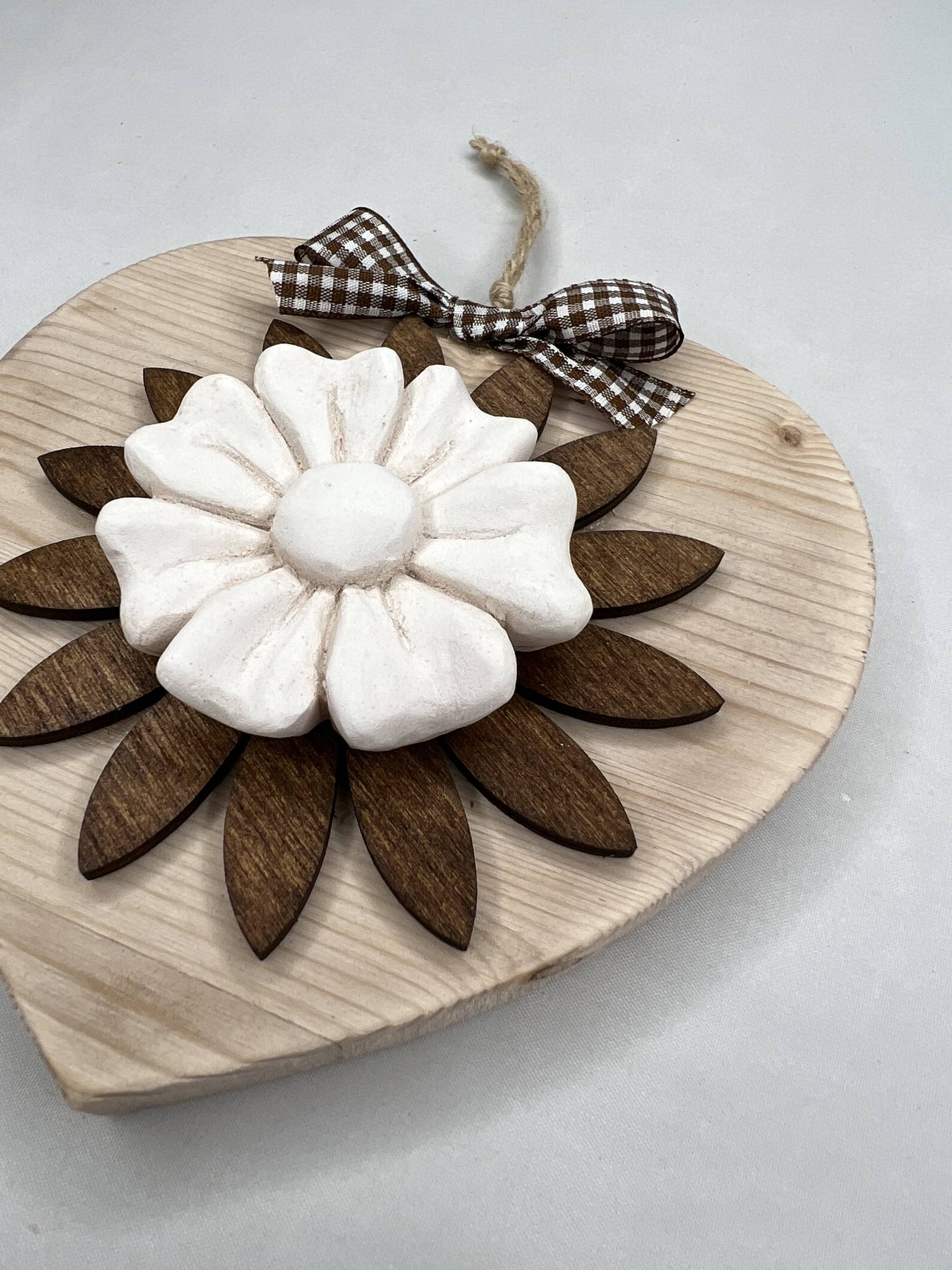 Cuore In Legno Bianco Con Cordino - Decorazione Da Appendere Per Casa - Foto 7